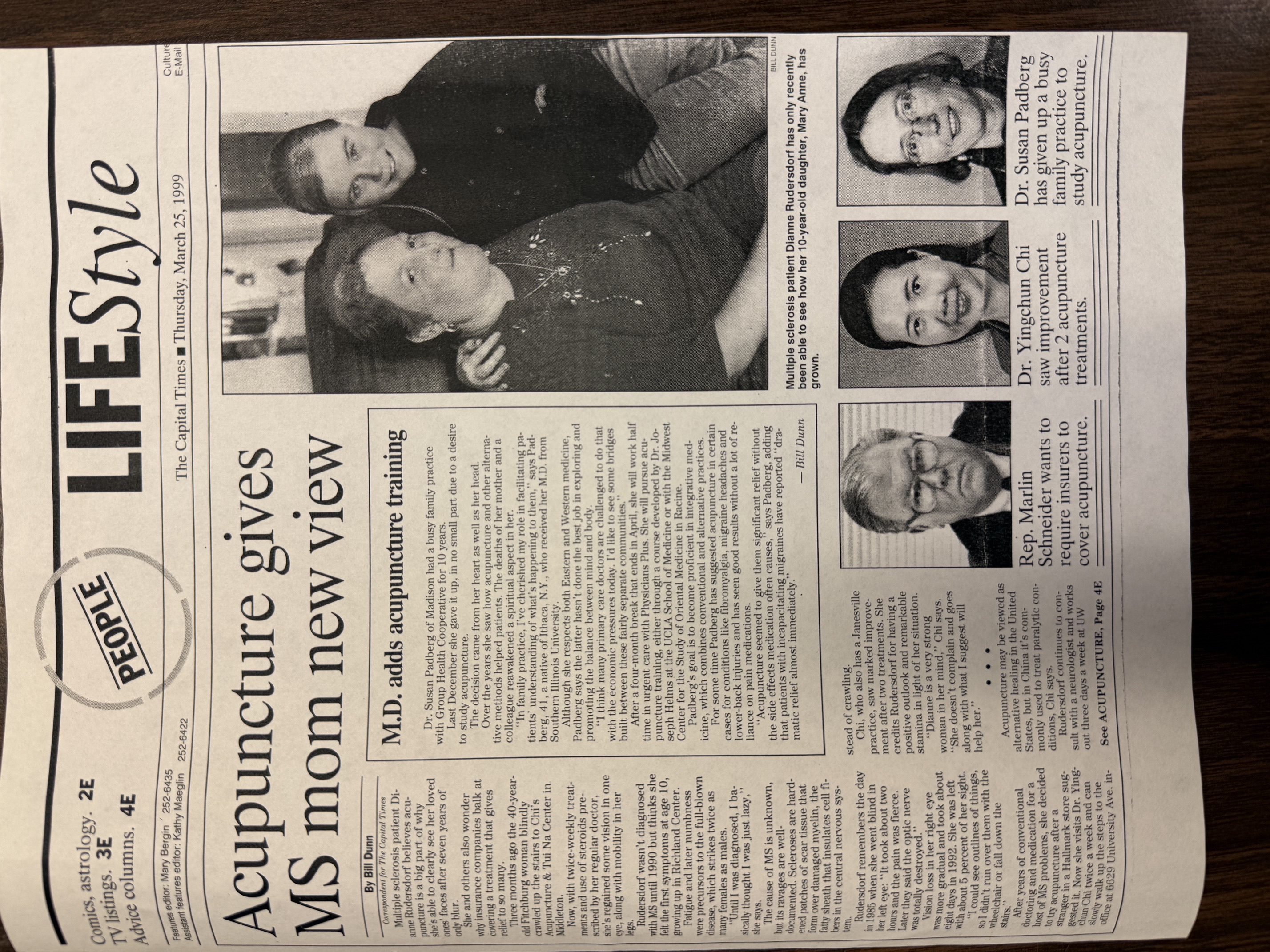 The Capital Times feature on Dr. Chi — March 25, 1999